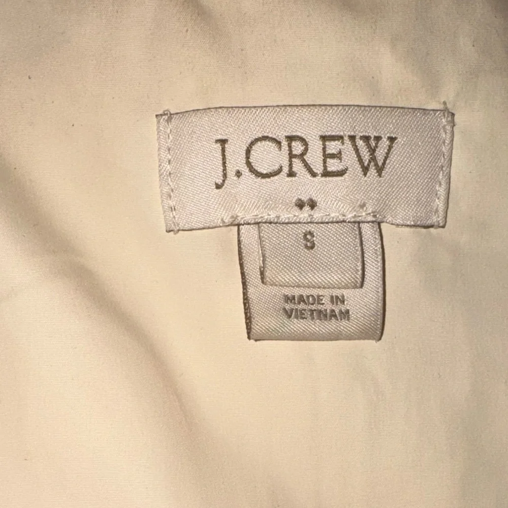 J. Crew Quilted Cream Puffer Vest with Front Zip